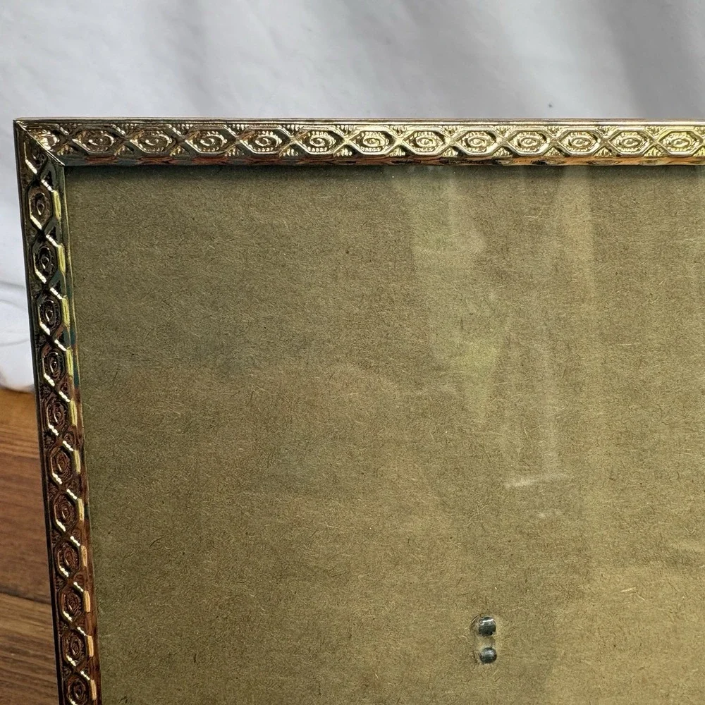 Lot of 2 Vintage Silver Tone Metal Picture Frames Ornate Easel Back 5x7